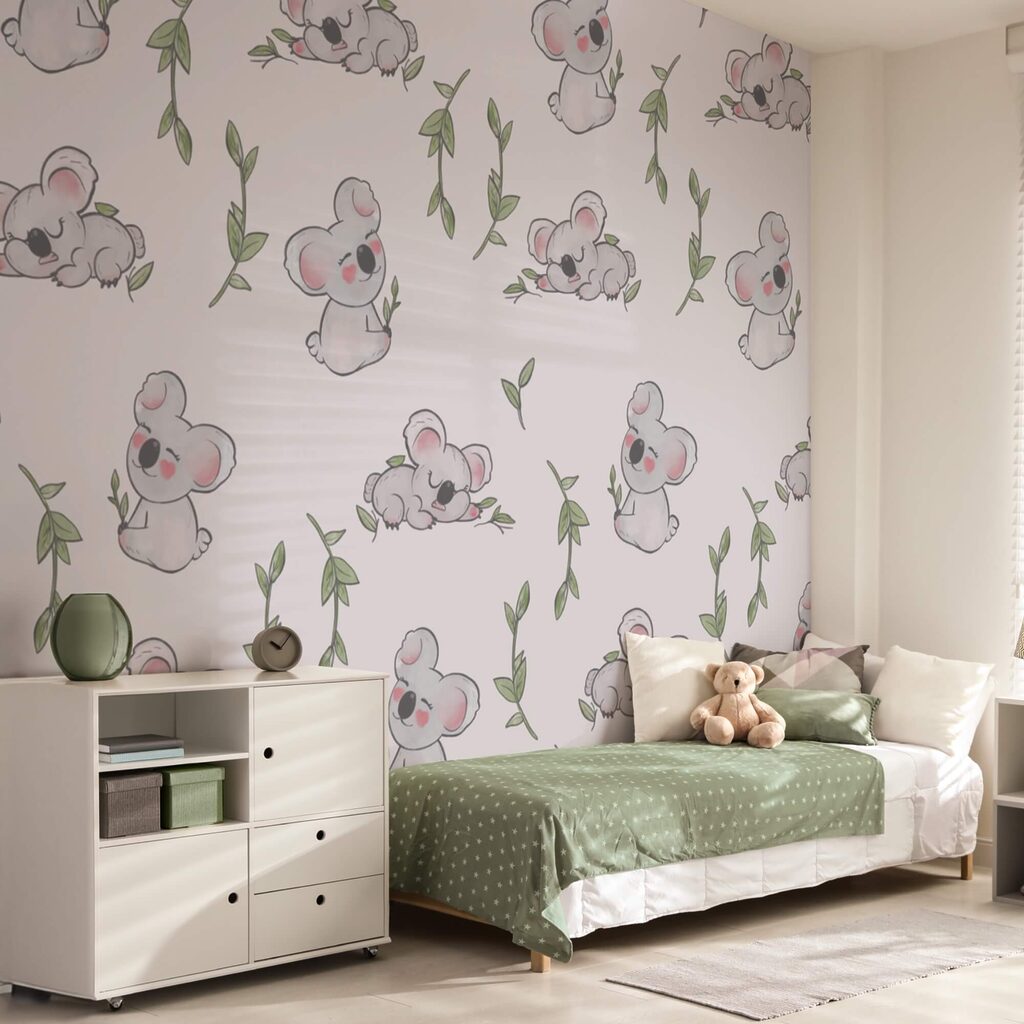 Padrão de koalas e folhas