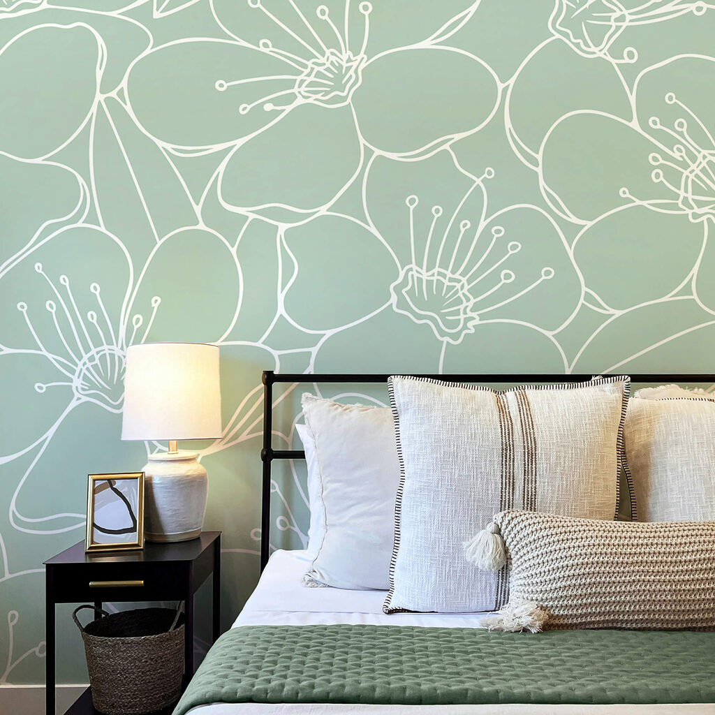 Padrão de flores e folhas