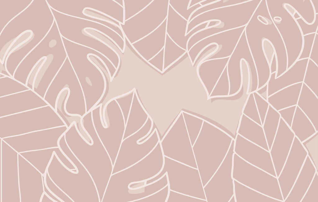 Padrão de folhas cor-de-rosa e branco Padrão de folhas cor-de-rosa e branco