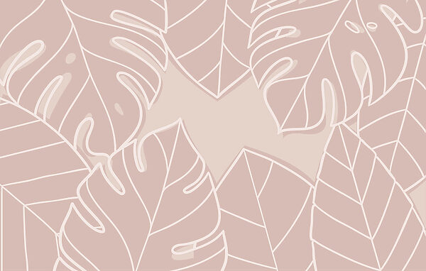 Padrão de folhas cor-de-rosa e branco Padrão de folhas cor-de-rosa e branco