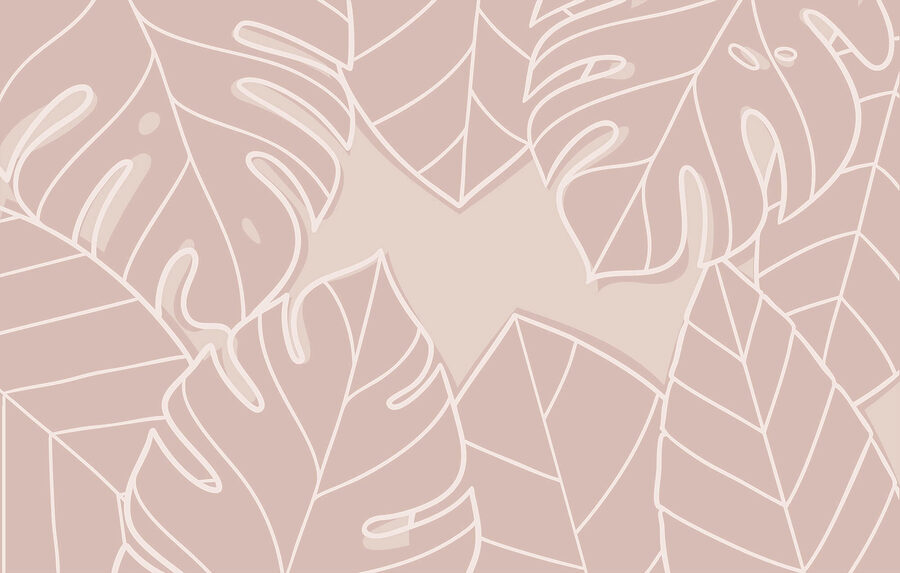 Padrão de folhas cor-de-rosa e branco