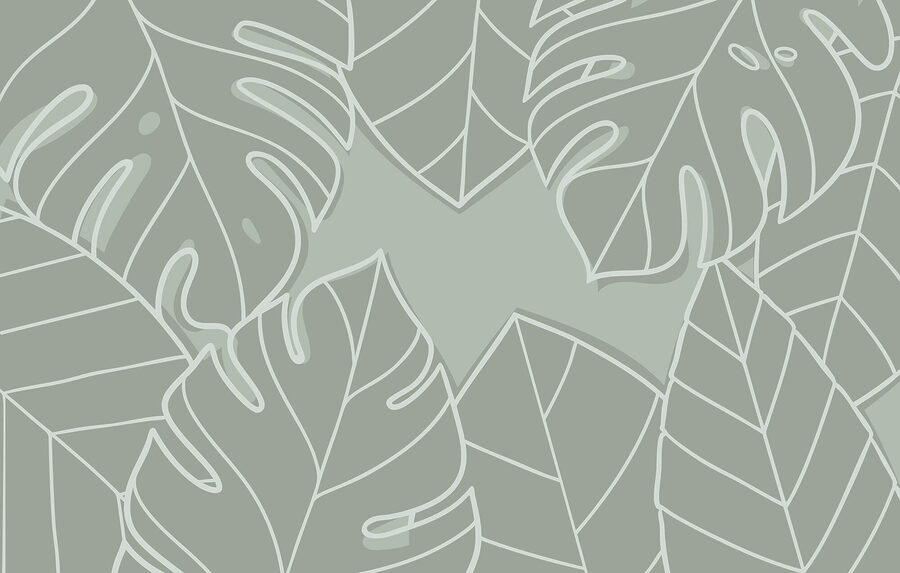 Papel de parede Grupo de folhas sobre um fundo cinzento - Image 3