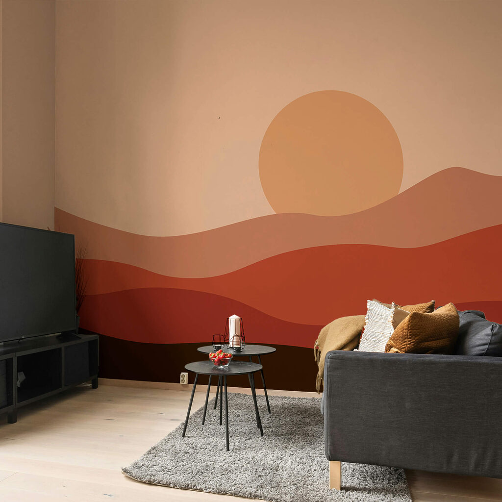 Pôr do sol sobre um deserto