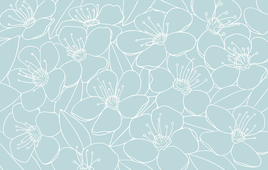Padrão de flores sobre um fundo azul Padrão de flores sobre um fundo azul