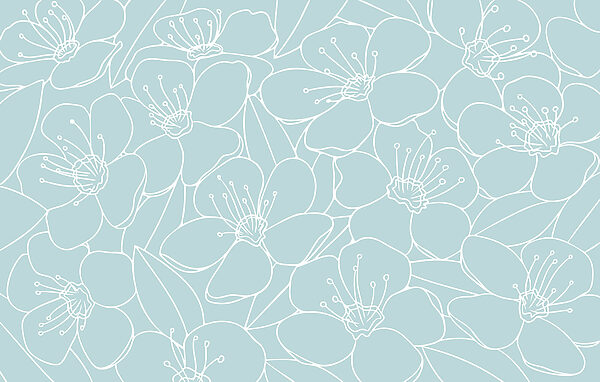 Padrão de flores sobre um fundo azul Padrão de flores sobre um fundo azul