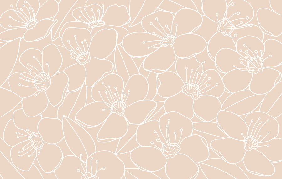 Padrão de flores e folhas