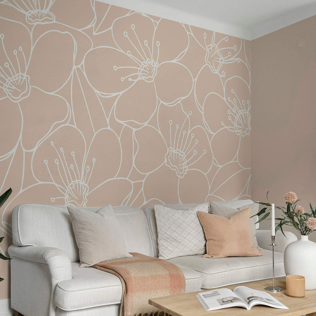 Padrão de flores e folhas Padrão de flores e folhas