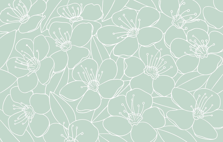 Padrão de flores e folhas