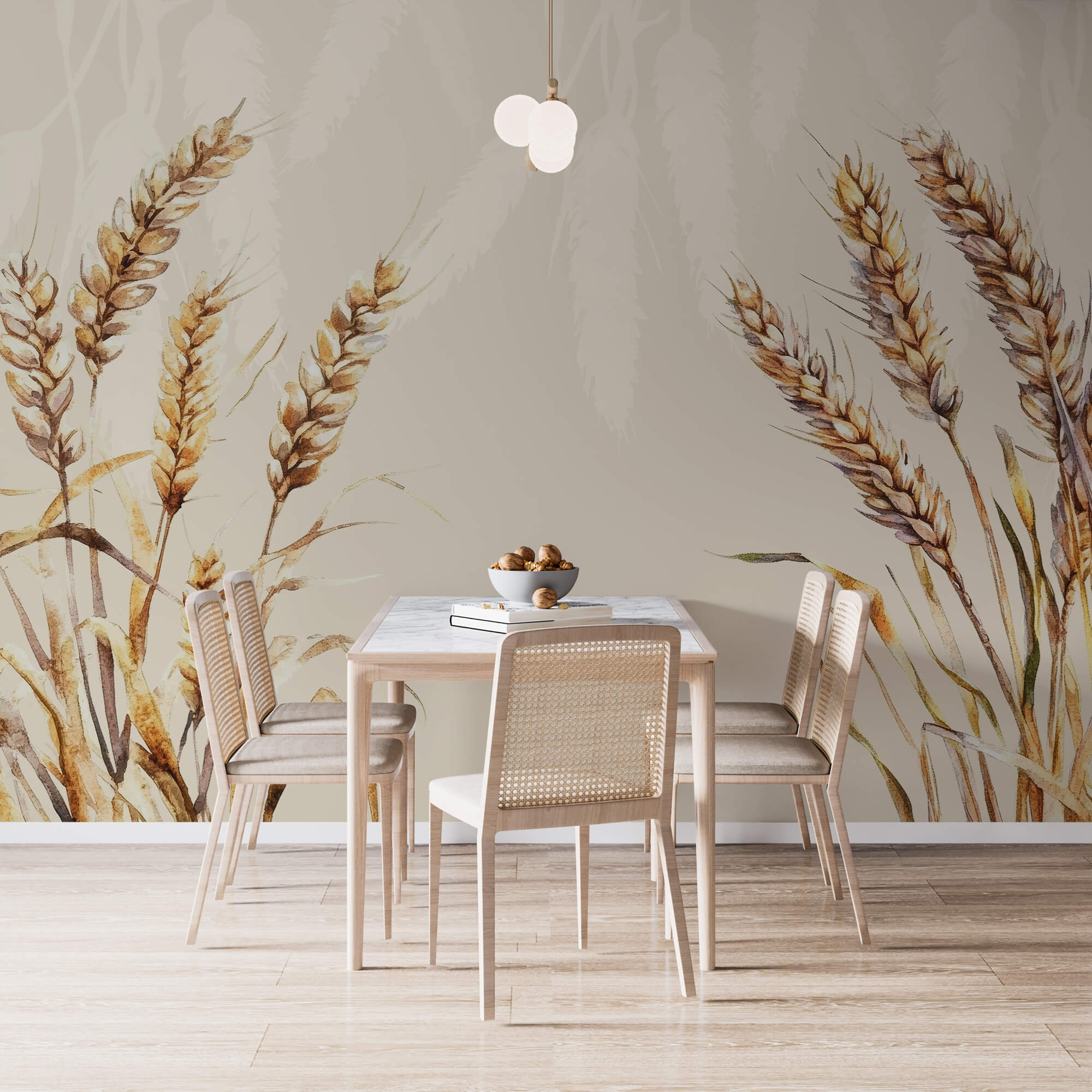 Pintura de trigo sobre um fundo branco