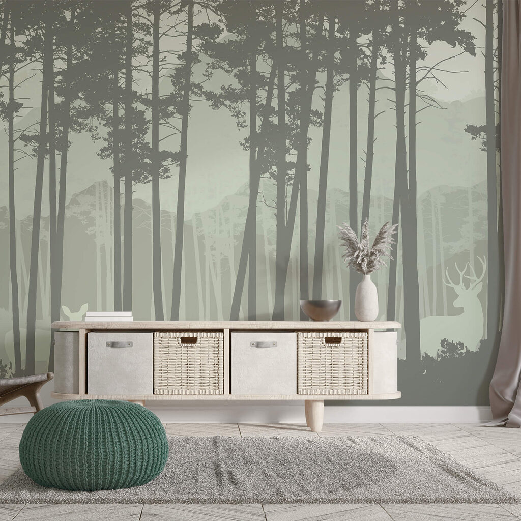 Grupo de árvores numa floresta