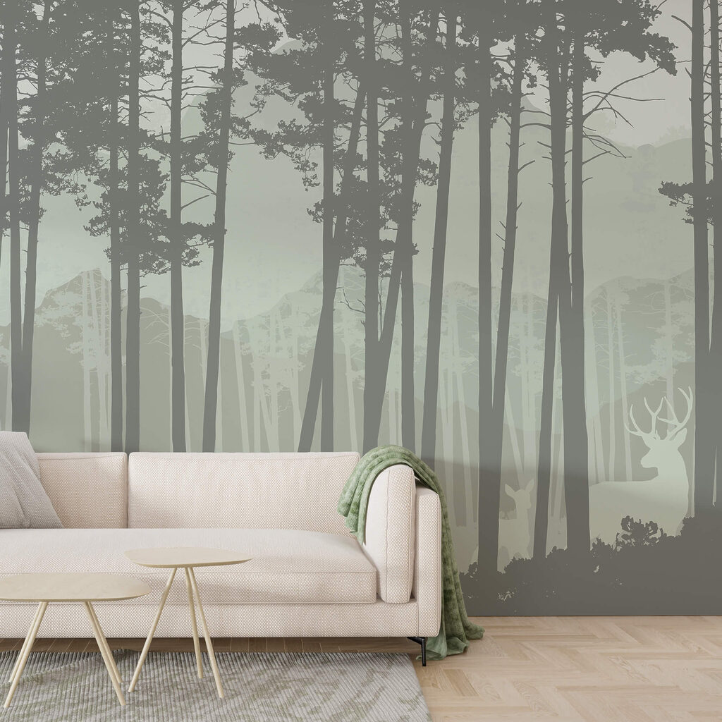 Grupo de árvores numa floresta