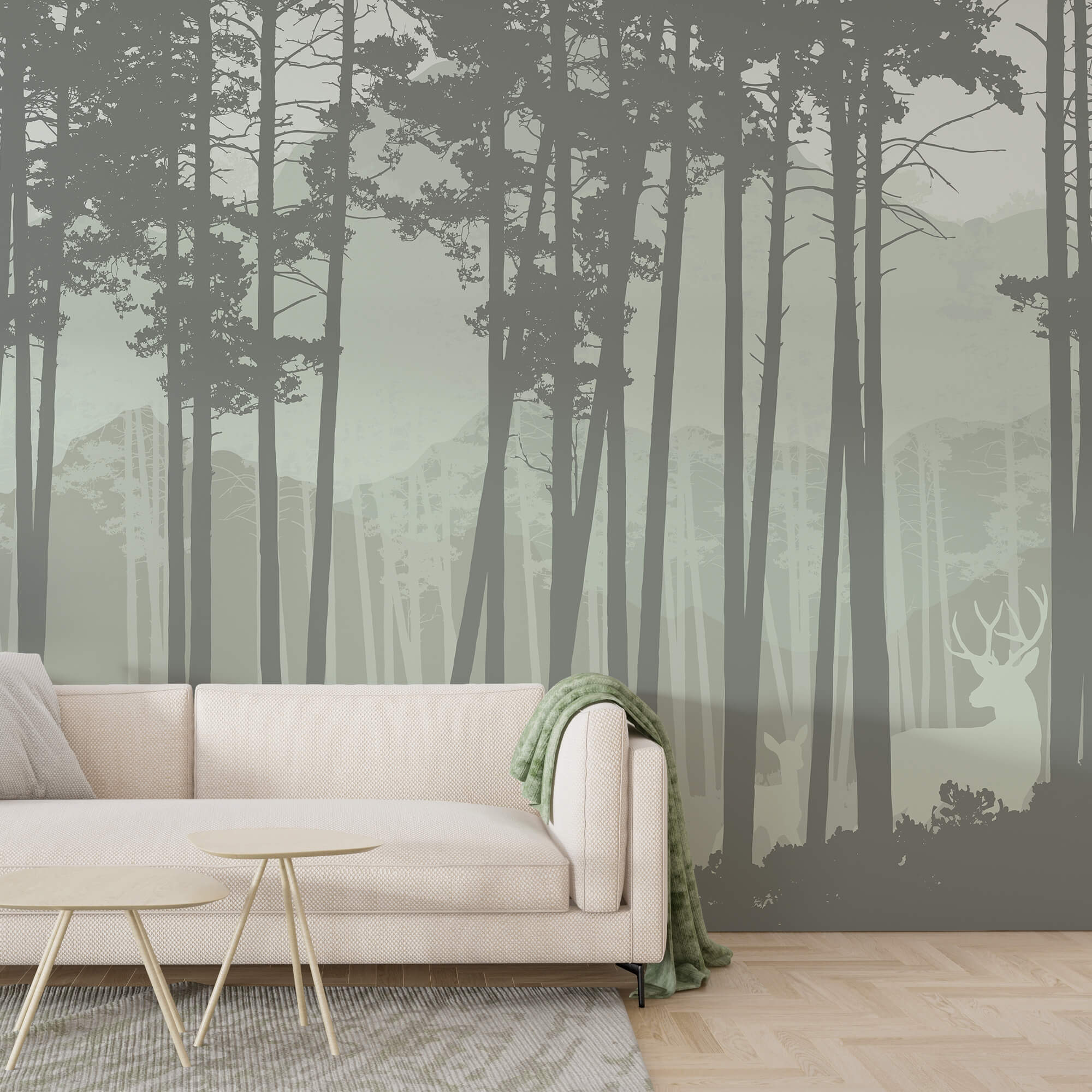 Grupo de árvores numa floresta