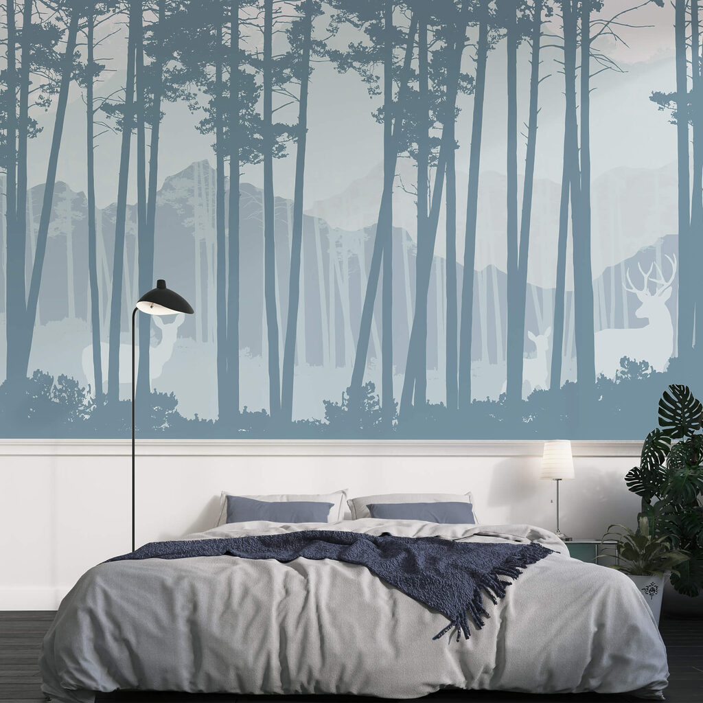 Grupo de árvores numa floresta