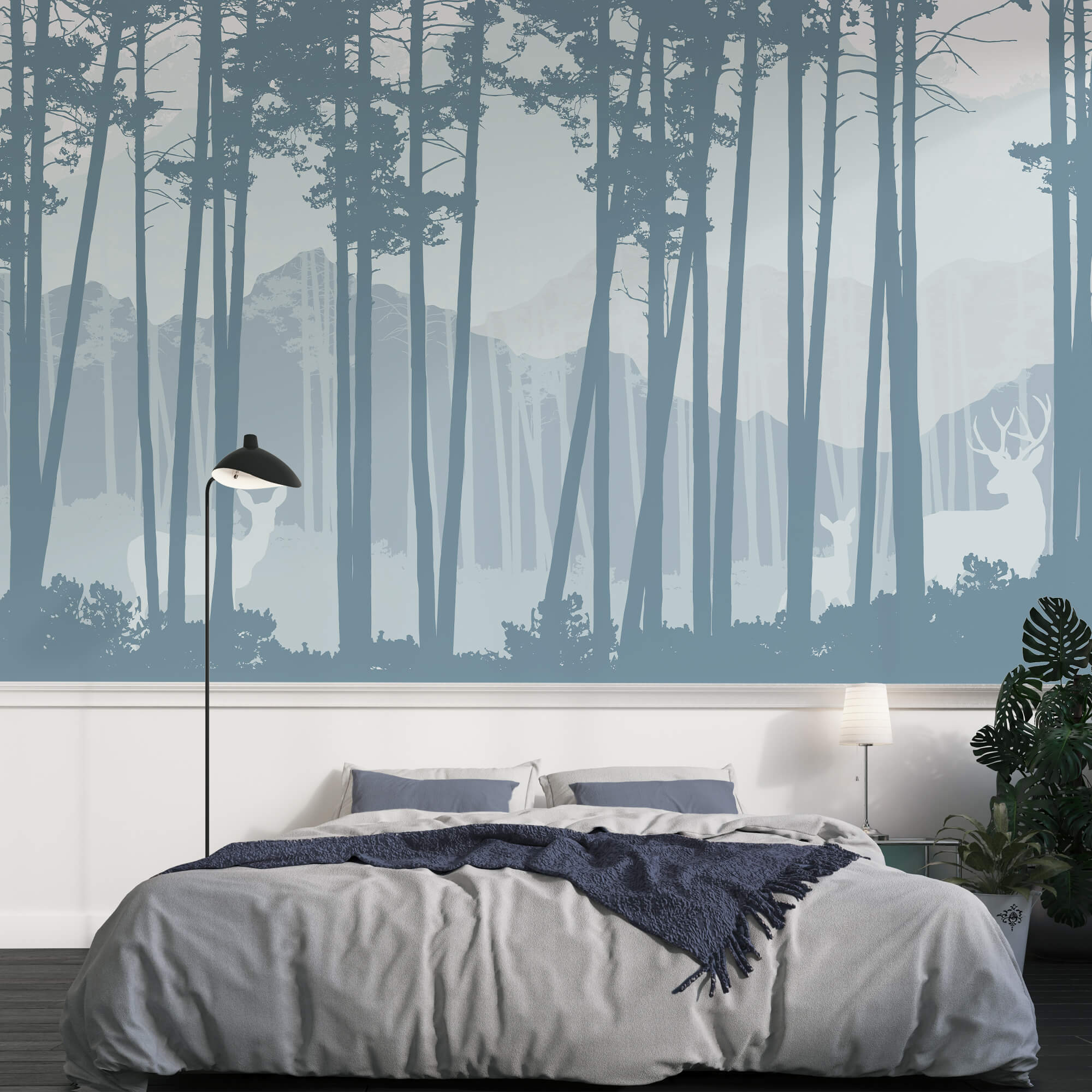 Grupo de árvores numa floresta