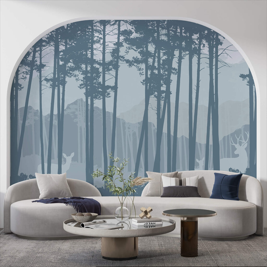 Grupo de árvores numa floresta