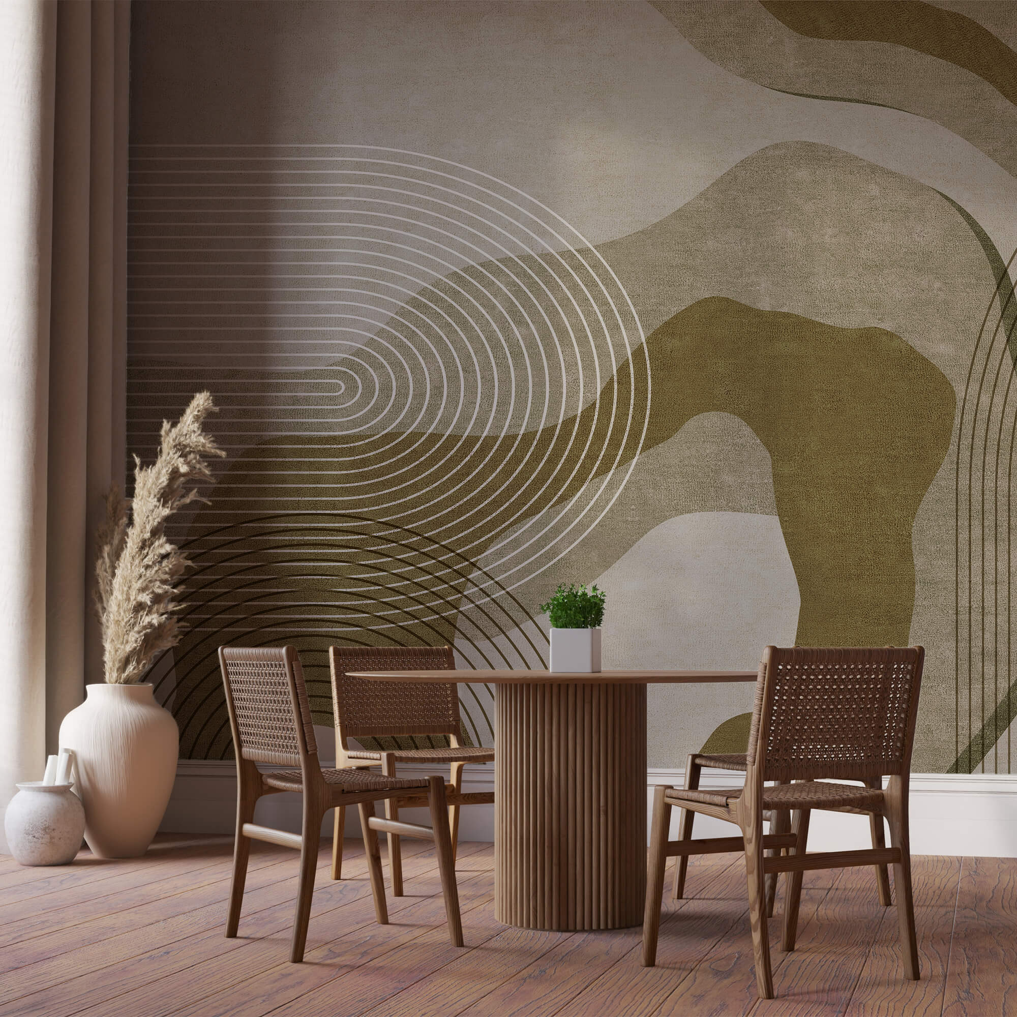 Curvas e linhas abstractas em harmonia