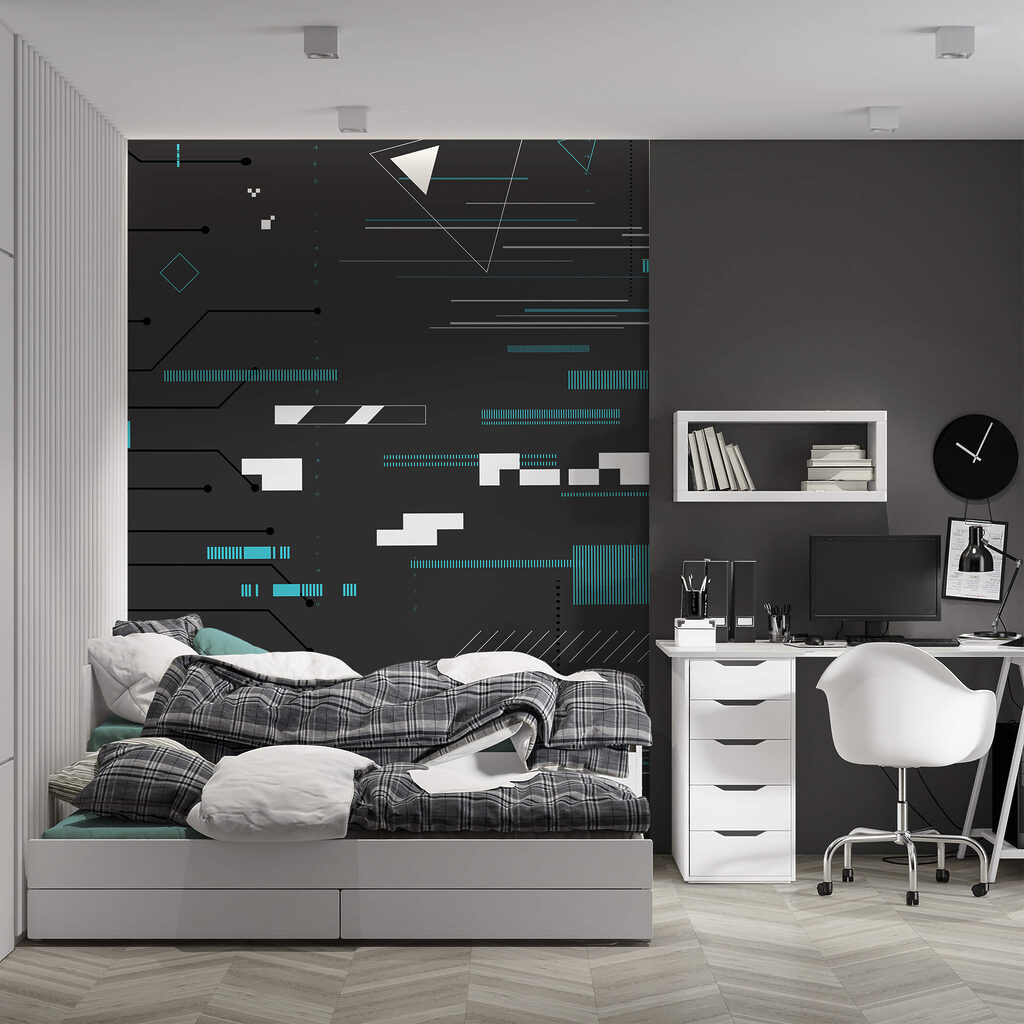 Fundo preto com muitas linhas e pontos