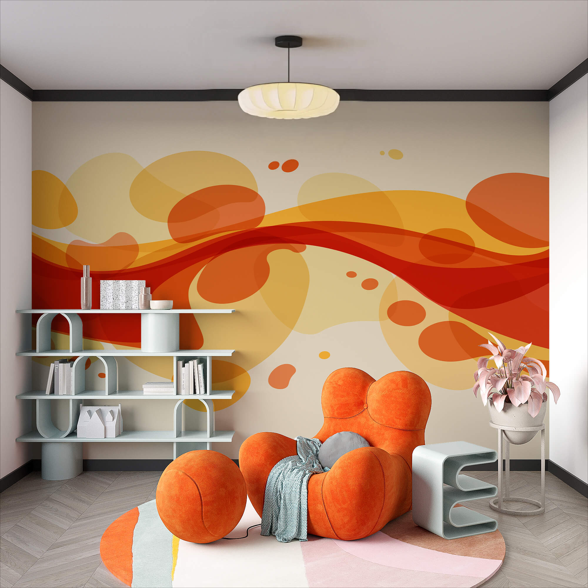 Redemoinhos vermelhos e amarelos