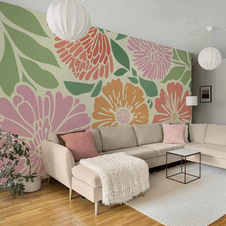 O padrão floral colorido ilumina qualquer espaço