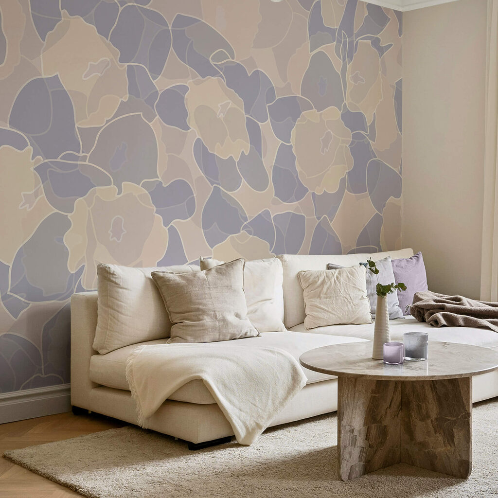 Padrão de flores e folhas