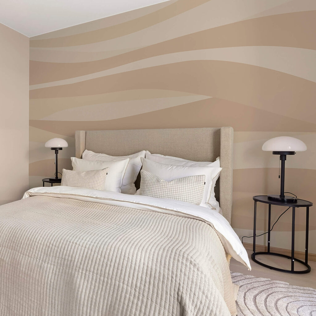 Padrão ondulado castanho e branco