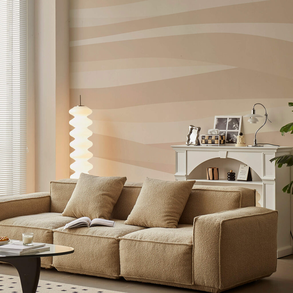 Padrão ondulado castanho e branco