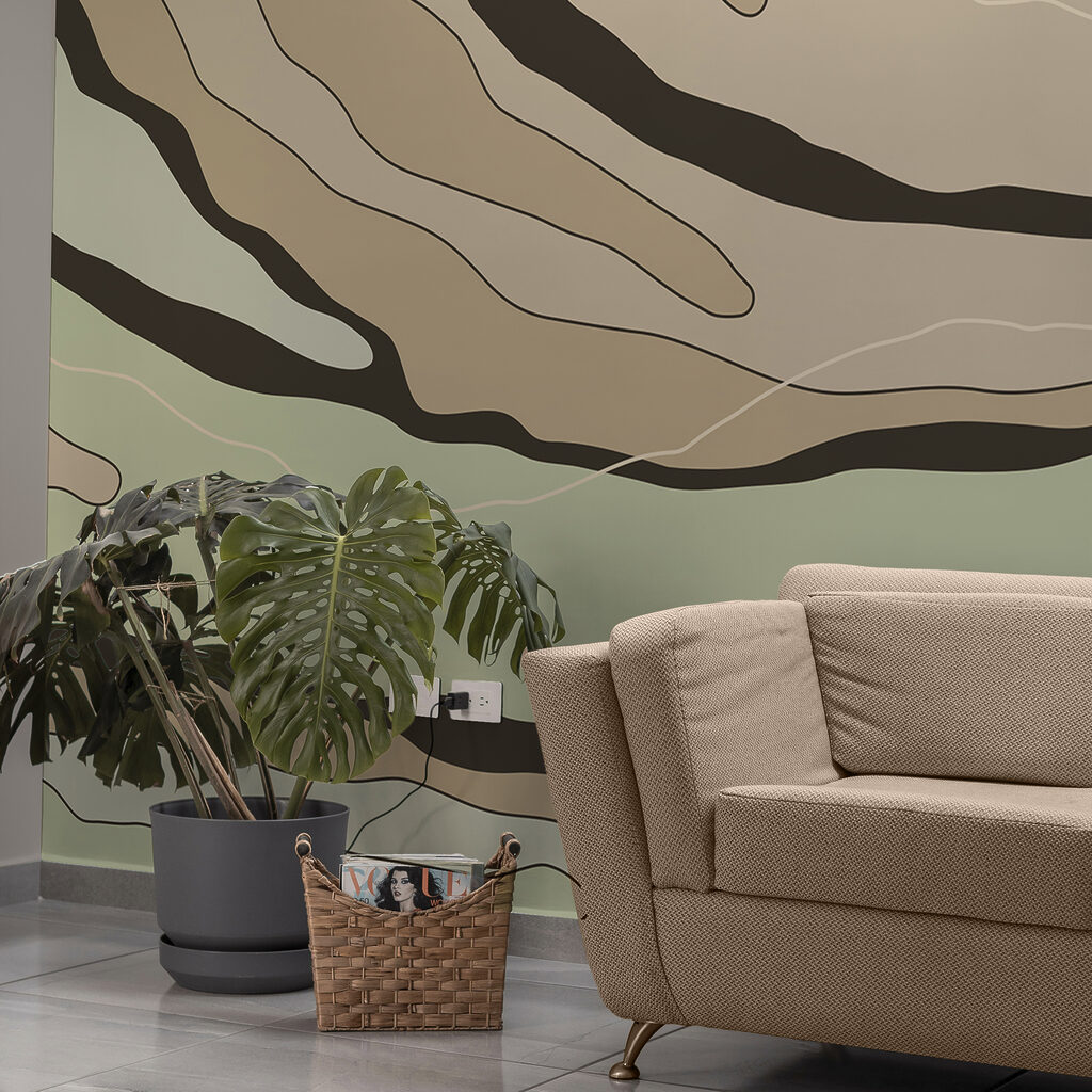 Linhas abstractas em tons de terra quentes