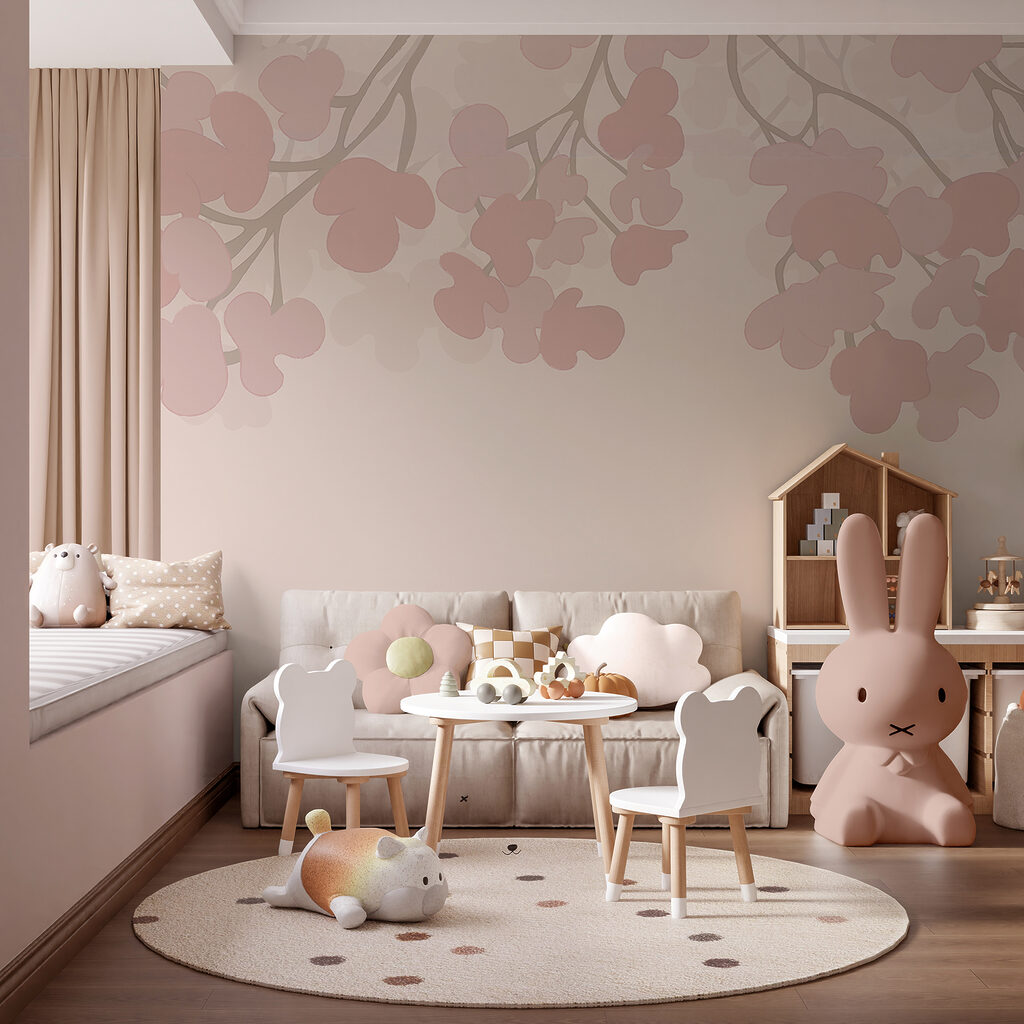 Flores cor-de-rosa sobre um fundo branco