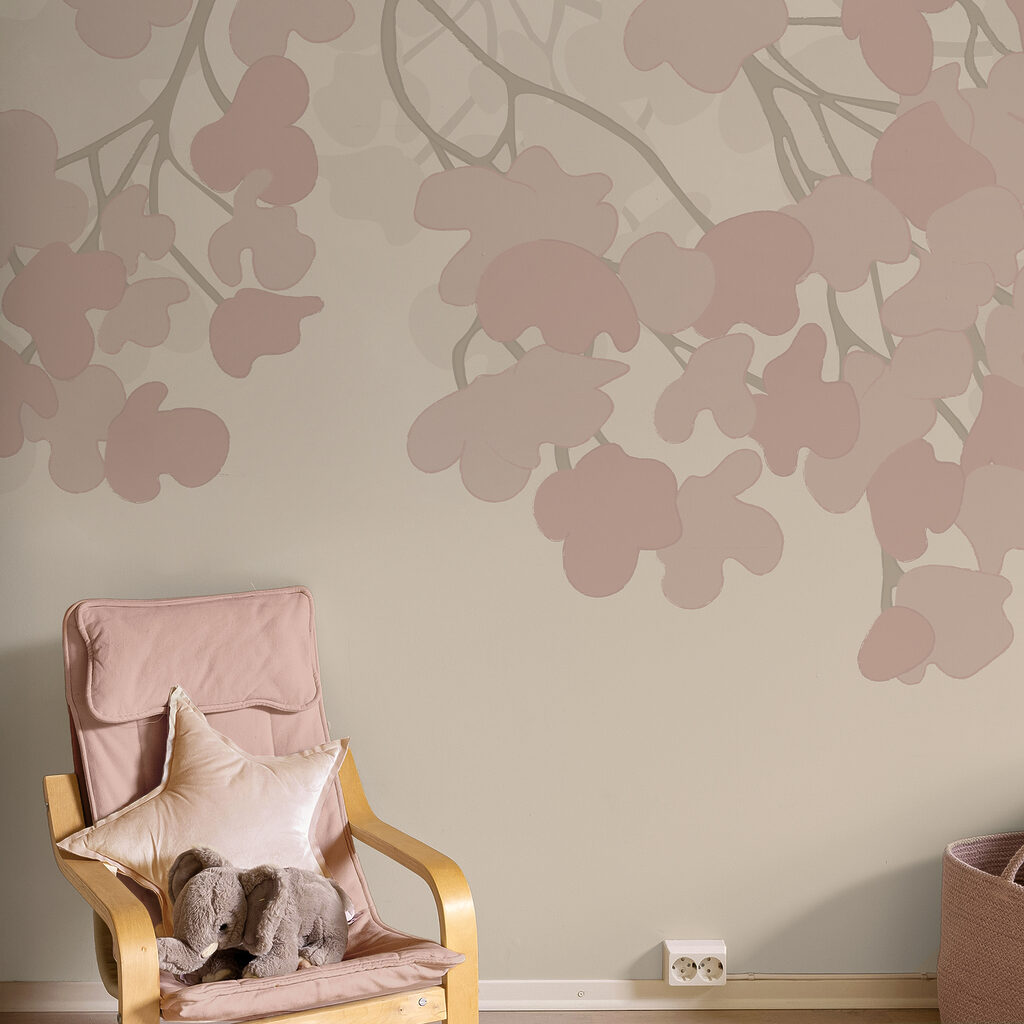 Flores cor-de-rosa sobre um fundo branco