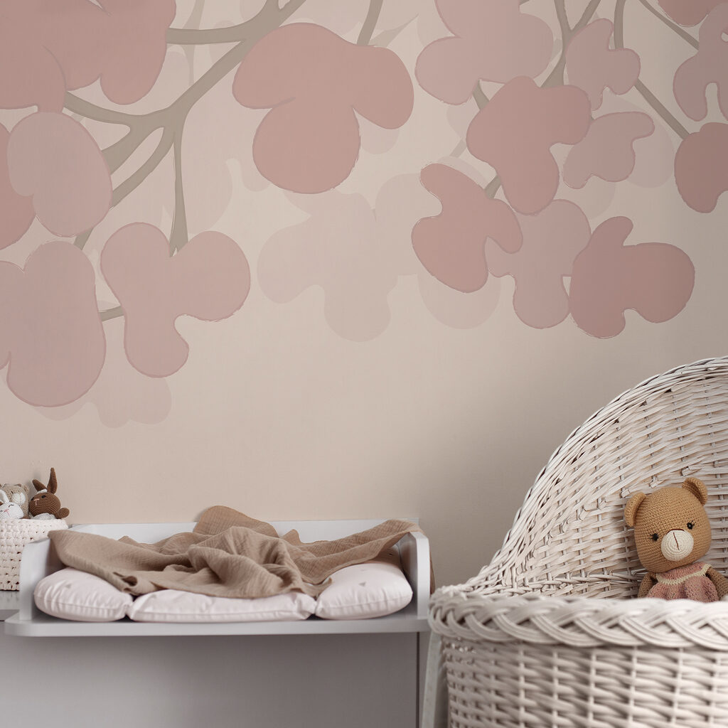 Flores cor-de-rosa sobre um fundo branco