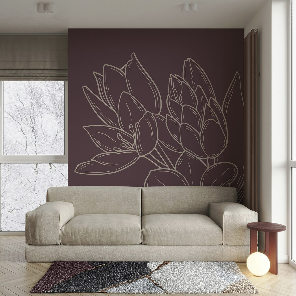 Flores delicadas num cenário rico