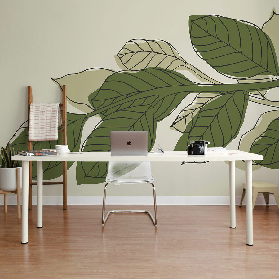 Planta de folha verde com linhas pretas