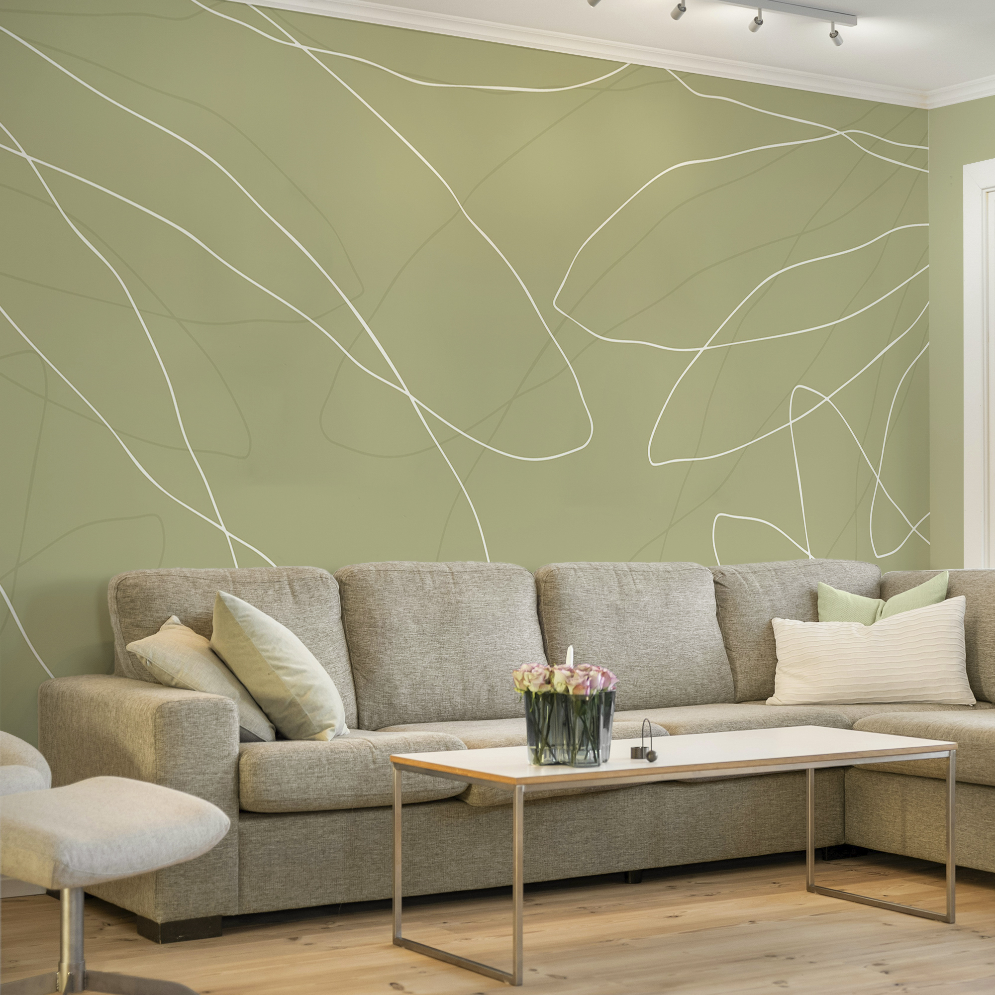 Fundo verde com linhas brancas