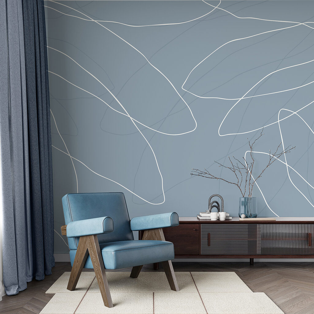 Fundo azul com linhas brancas