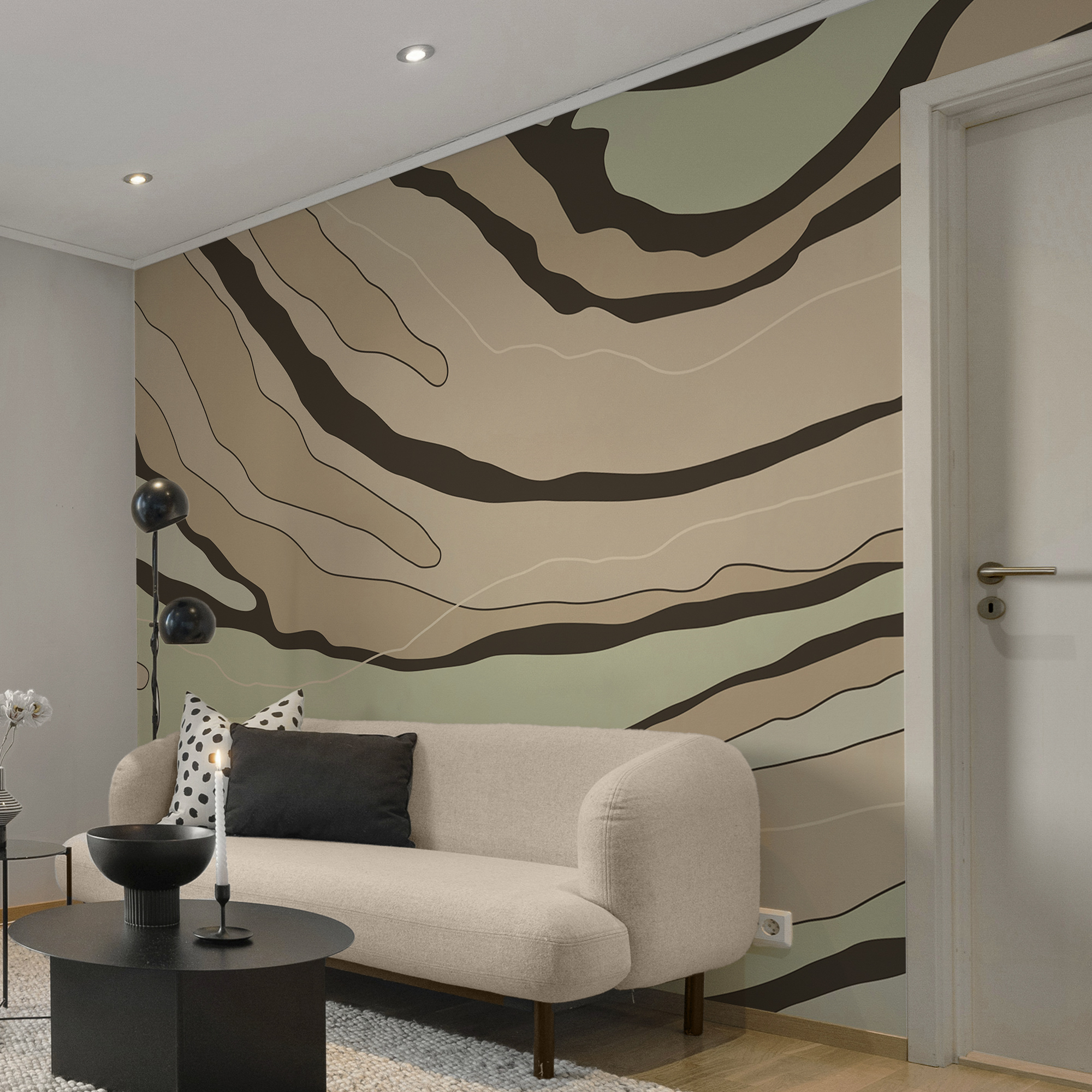 Linhas abstractas em tons de terra quentes