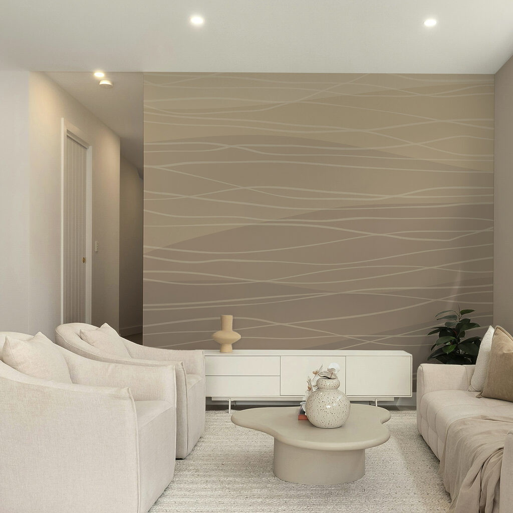 Linhas onduladas castanhas e brancas