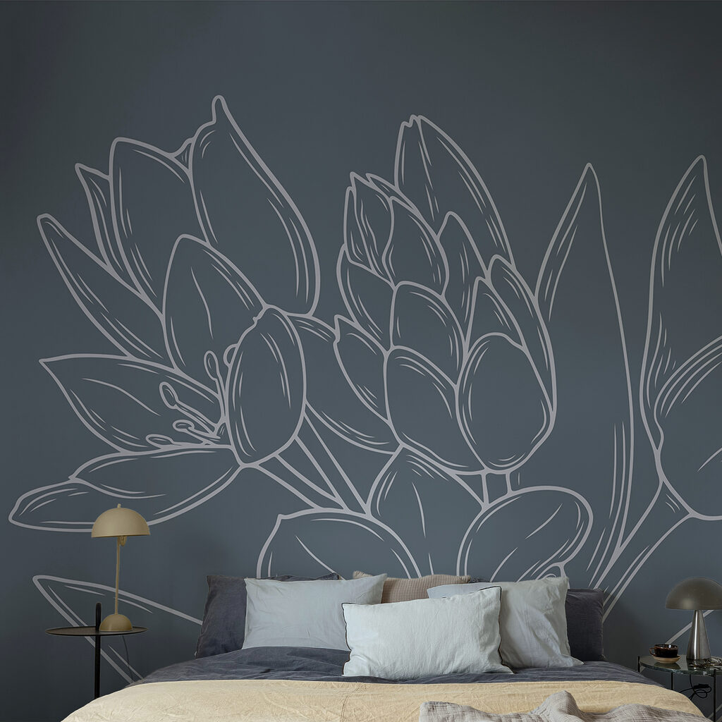 Flores delicadas sobre um fundo escuro