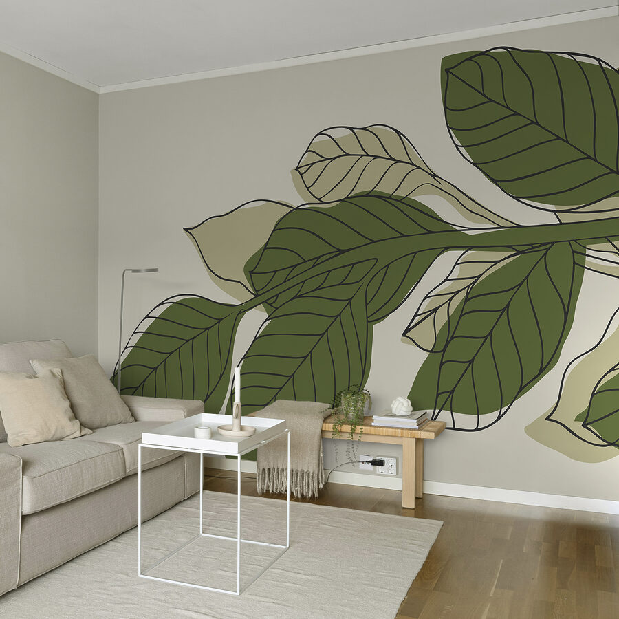 Planta de folha verde com linhas pretas
