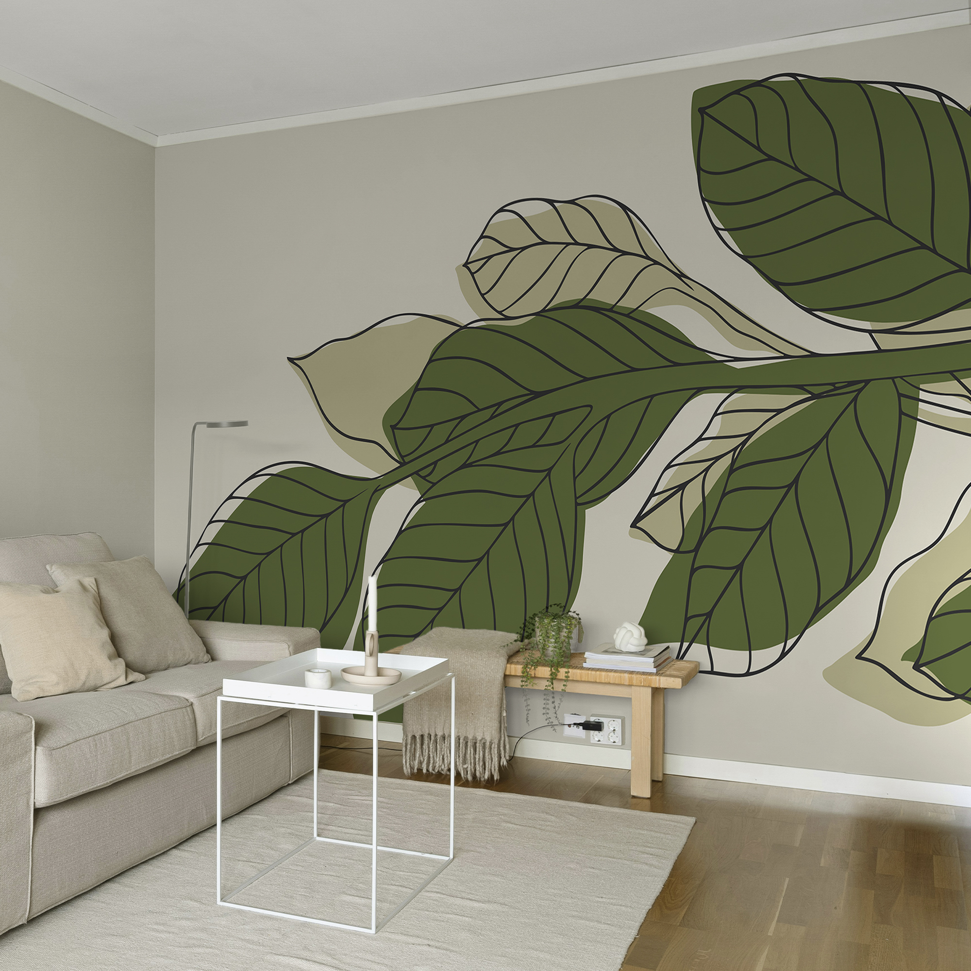 Planta de folha verde com linhas pretas