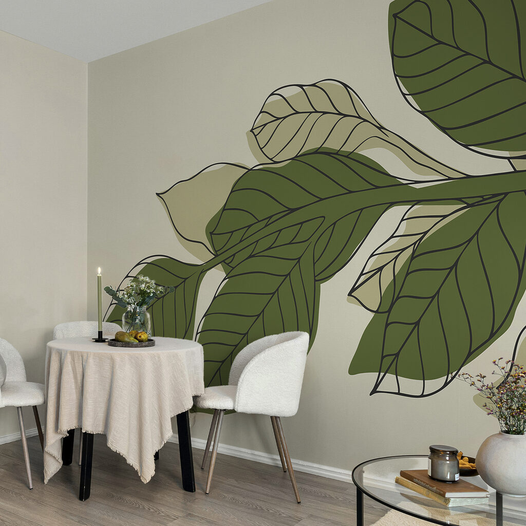 Planta de folha verde com linhas pretas