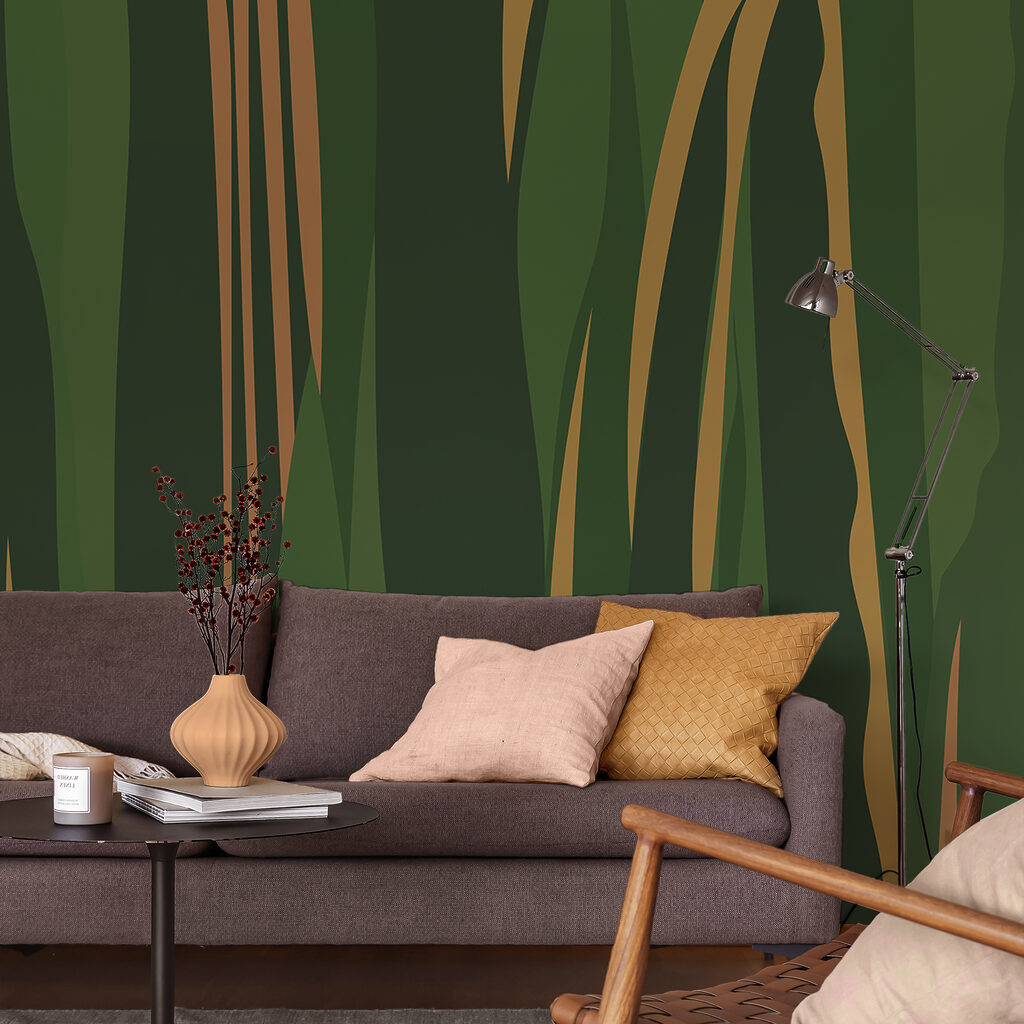 Padrão às riscas verdes e castanhas