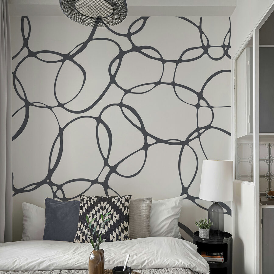 Papel de parede Padrão preto e branco