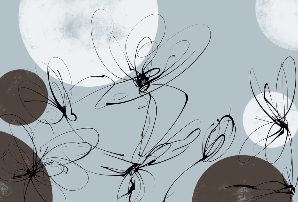 Desenho de flores e círculos Desenho de flores e círculos