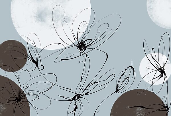 Desenho de flores e círculos Desenho de flores e círculos