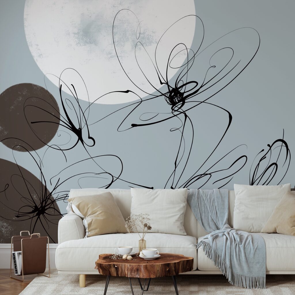 Desenho de flores e círculos Desenho de flores e círculos
