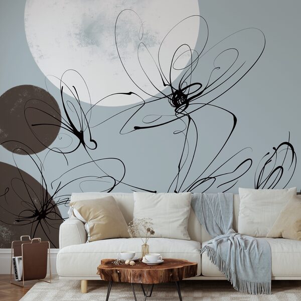 Desenho de flores e círculos Desenho de flores e círculos