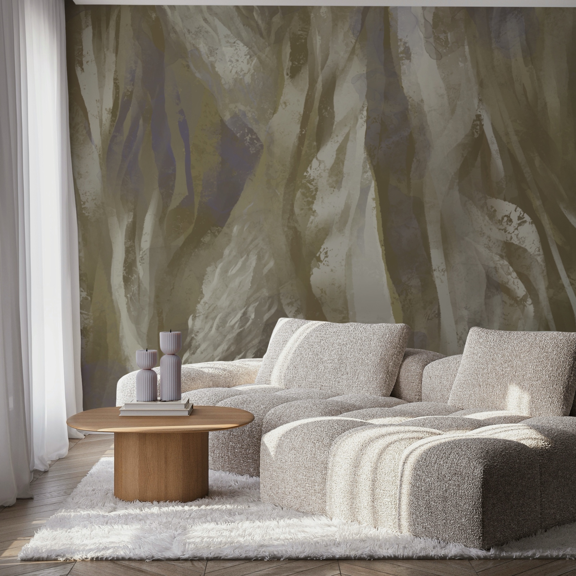 Ondas abstractas em cores suaves