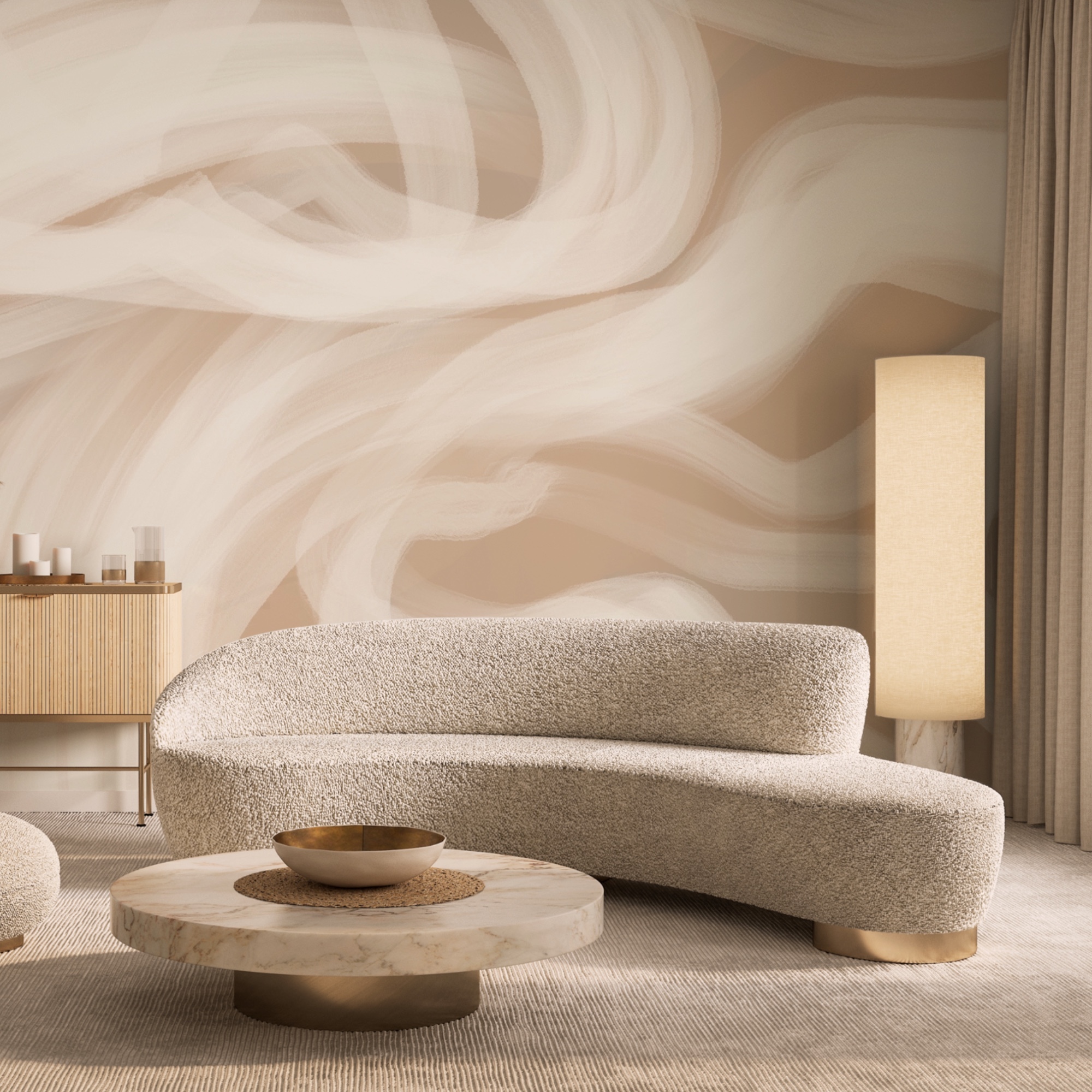 Redemoinhos brancos sobre um fundo castanho