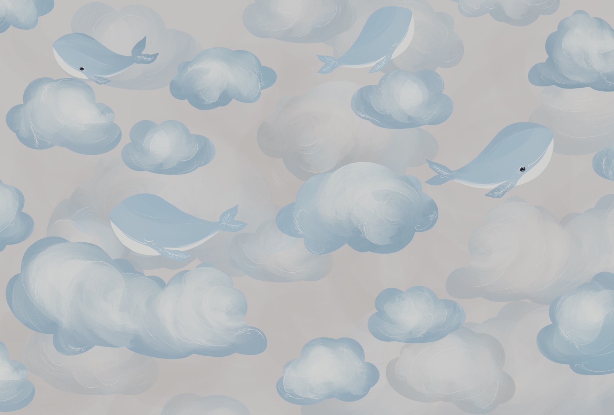 Nuvens azuis e brancas e baleias t00148v1p - Nuvens azuis e brancas e baleias