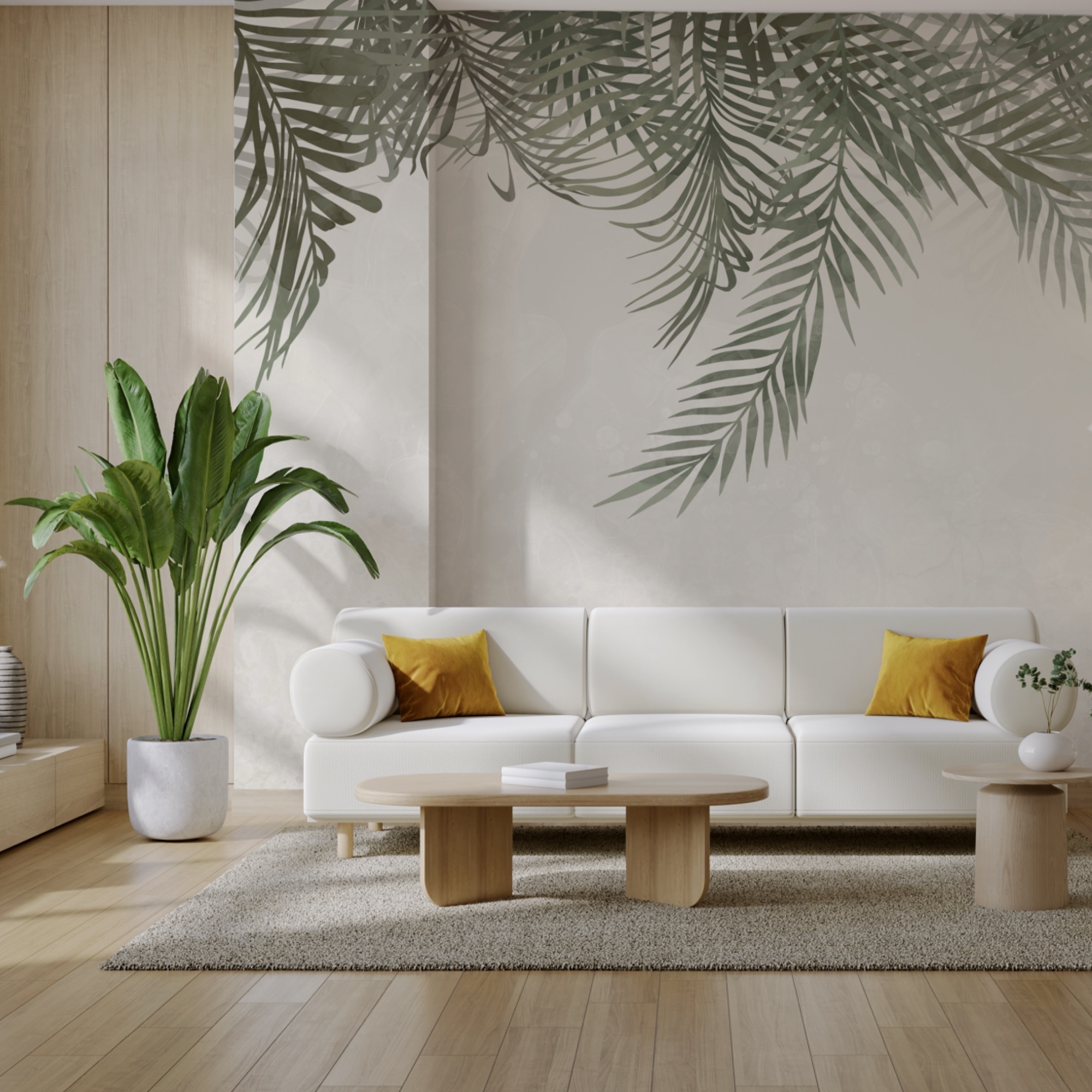 Folhagem suave sobre um fundo suave